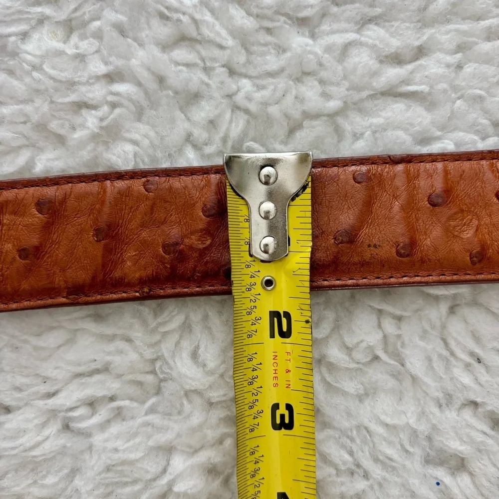 Black Jack Genuine Ostrich Skin Leather Tan Leather Men's Belt 42